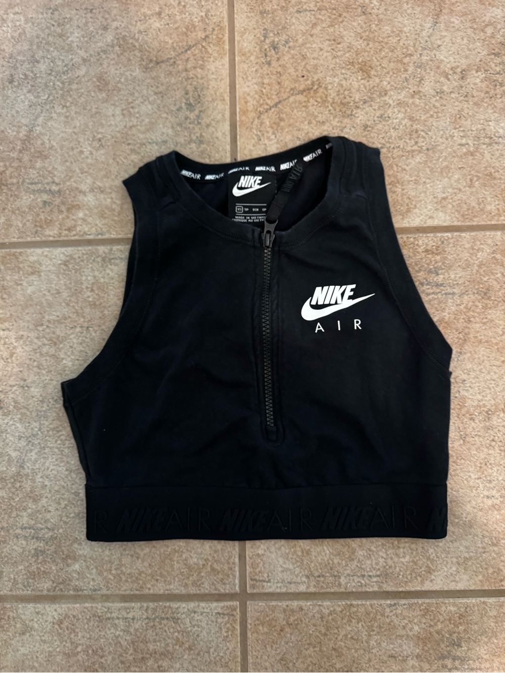 Nike Black Zip-Front Air Crop Top